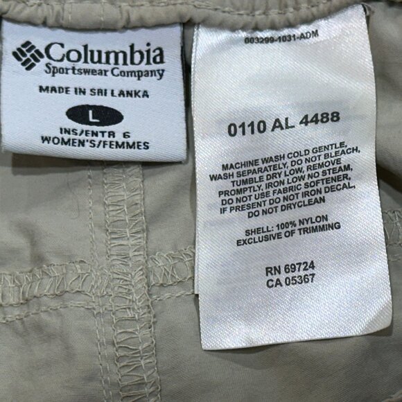 Women's Columbia‎ Belted Nylon 6" Shorts Size Large Outdoors Fishing Lightweight - Picture 4 of 6
